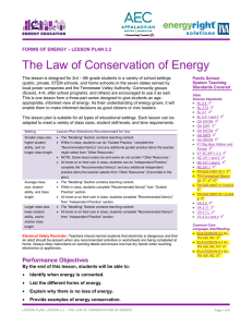 The Law of Conservation of Energy