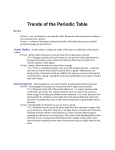 Trends of the Periodic Table