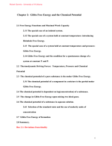 Gibbs Free Energy and the Chemical Potential