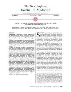 Impact of high normal blood pressure on the risk of cardiovascular