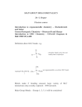 MAIN GROUP ORGANOMETALLICS Dr. S. Draper 8 lecture course