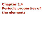 Chapter 2.4 Periodic properties of the elements