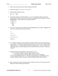 Number Sense review - Cascade Ridge Math Club