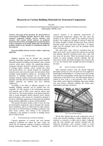 Research on Various Building Materials for Structural Components