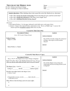 End of Middle Ages worksheet