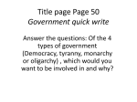 Title page Page 50 Government quick write