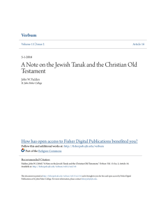 A Note on the Jewish Tanak and the Christian Old Testament