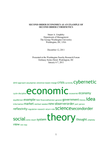 SECOND ORDER ECONOMICS AS AN EXAMPLE OF SECOND