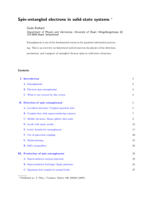 Spin-entangled electrons - Theoretical Physics at University of