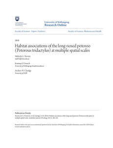 Habitat associations of the long-nosed potoroo (Potorous tridactylus