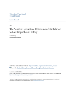The Senatus Consultum Ultimum and its Relation to