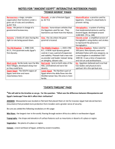 notes for “ancient egypt” interactive notebook pages