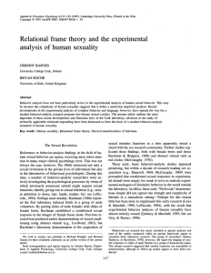 Relational frame theory and the experimental analysis of human