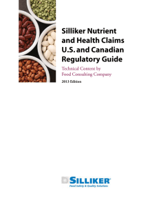 Silliker Nutrient and Health Claims U.S. Regulatory Guide