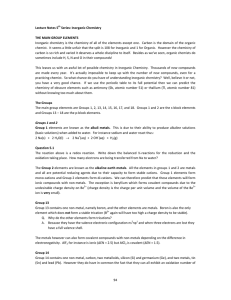 94 Lecture Notes 5th Series: Inorganic Chemistry THE MAIN