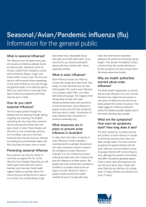 Fact sheet - Seasonal/Avian/Pandemic influenza