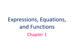 Expressions, Equations, and Functions