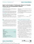 Aspirin for the Prevention of Cardiovascular Disease: U.S.