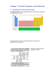 Chapter 7 Periodic Properties of the Elements