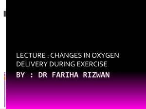 changes in oxygen delivery to muscle during exercise