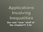 Applications Involving Inequalities