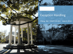 Lecture 21: Exception Handling