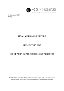 application a565 – nisin use in processed meat products