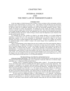 chapter two internal energy and the first law of thermodynamics