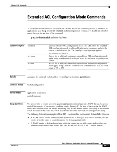 Extended ACL Configuration Mode Commands