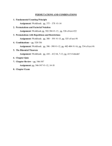 Permutations and Combinations Student Notes