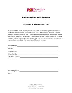 Hepatitis B declination form - Office of Clinical Partnerships