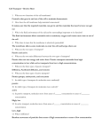 Cell Transport – Review Sheet