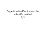 Organism classification and the scientific method 9/1