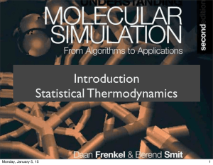 Introduction Statistical Thermodynamics