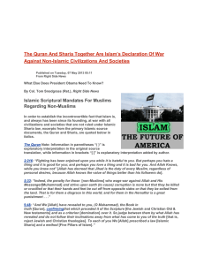 The Quran And Sharia Together Are Islam`s Declaration Of War