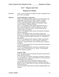 Unit 7 – Polygons and Circles Diagonals of a Polygon