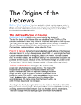 The Hebrew People in Canaan