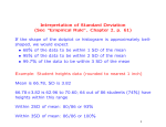 Interpretation of Standard Deviation (See “Empirical Rule”, Chapter