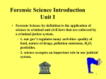 Forensic Science Introduction Unit I