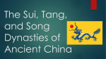 The Sui, Tang, and Song Dynasties of Ancient China