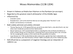 Maimonides Lec 1 - UCI Humanities Core