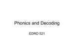 Phonics and Decoding