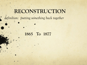 RECONSTRUCTION definition: putting something back together