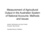 Measurement of Agricultural Output in the Australian System of