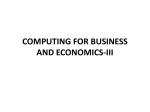 COMPUTING FOR BUSINESS AND ECONOMICS-III