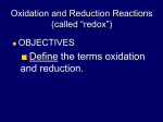 Assigning Oxidation Numbers and Definitions