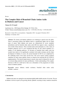The Complex Role of Branched Chain Amino Acids