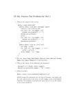 CS 102: Practice Test Problems for Test 1