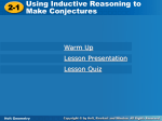 Geo 2.1 Using Inductive Reasoning to Make Conjectures