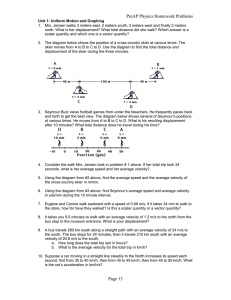 PreAP Physics Homework Problems Unit 1: Uniform Motion and